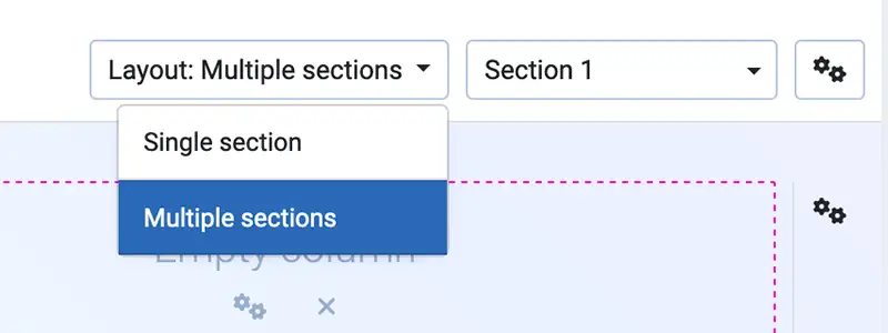 Activating multipage section