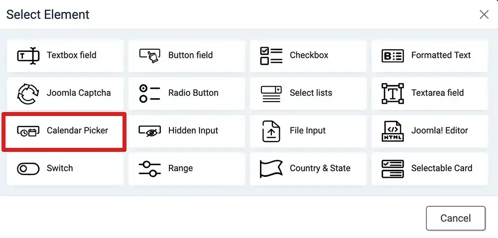 Selecting calendar & date time picker element